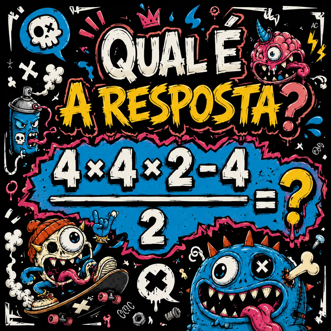 Desafio matemático viral tem multiplicação, subtração e divisão, exige respeito à fração e chega ao resultado correto.
